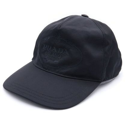 Prada Re-Nylon Logo Embroidery Baseball Cap Hat Black