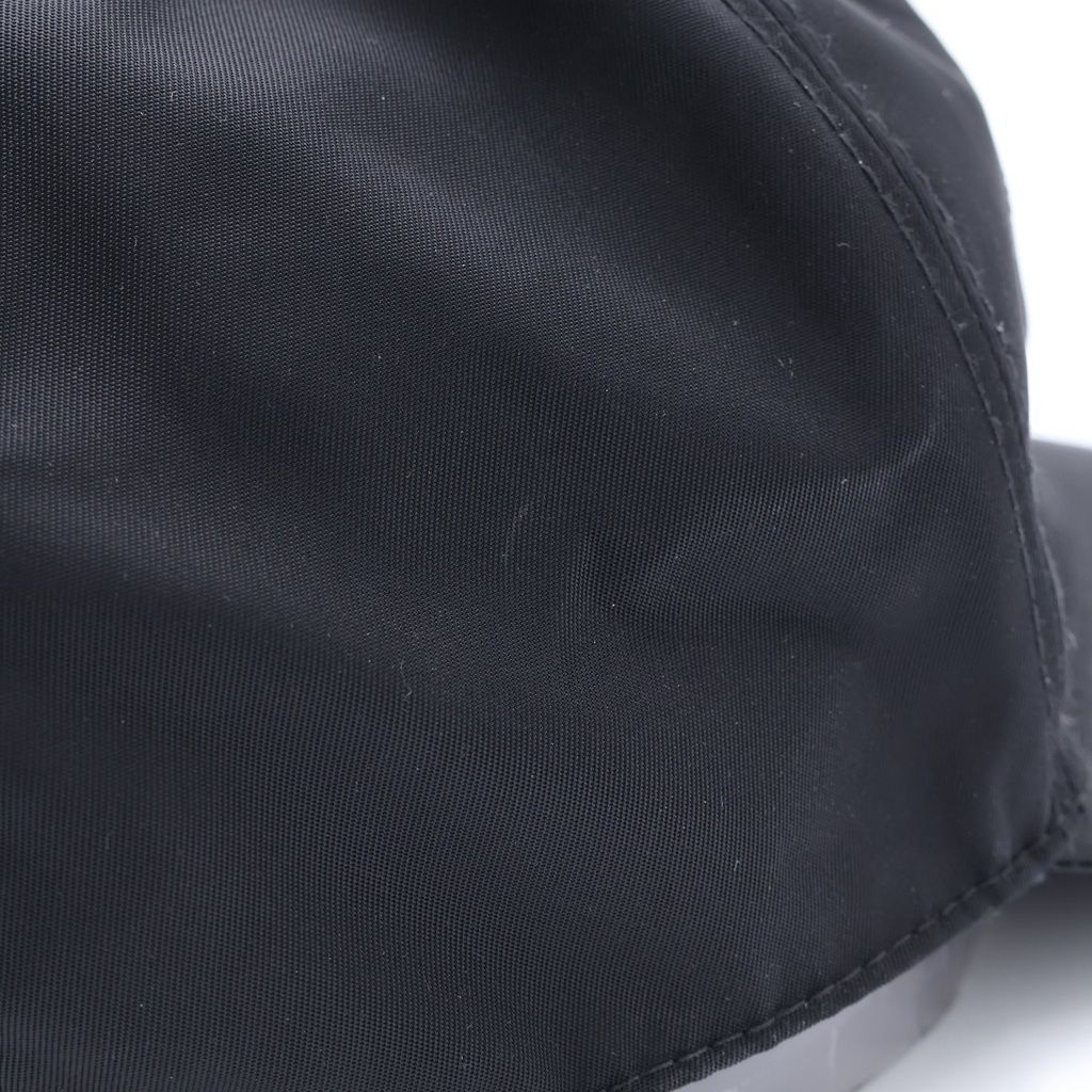 Prada Re-Nylon Logo Embroidery Baseball Cap Hat Black — view 6