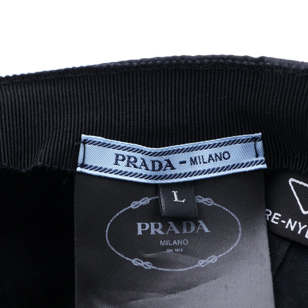 Prada Re-Nylon Logo Embroidery Baseball Cap Hat Black — view 7