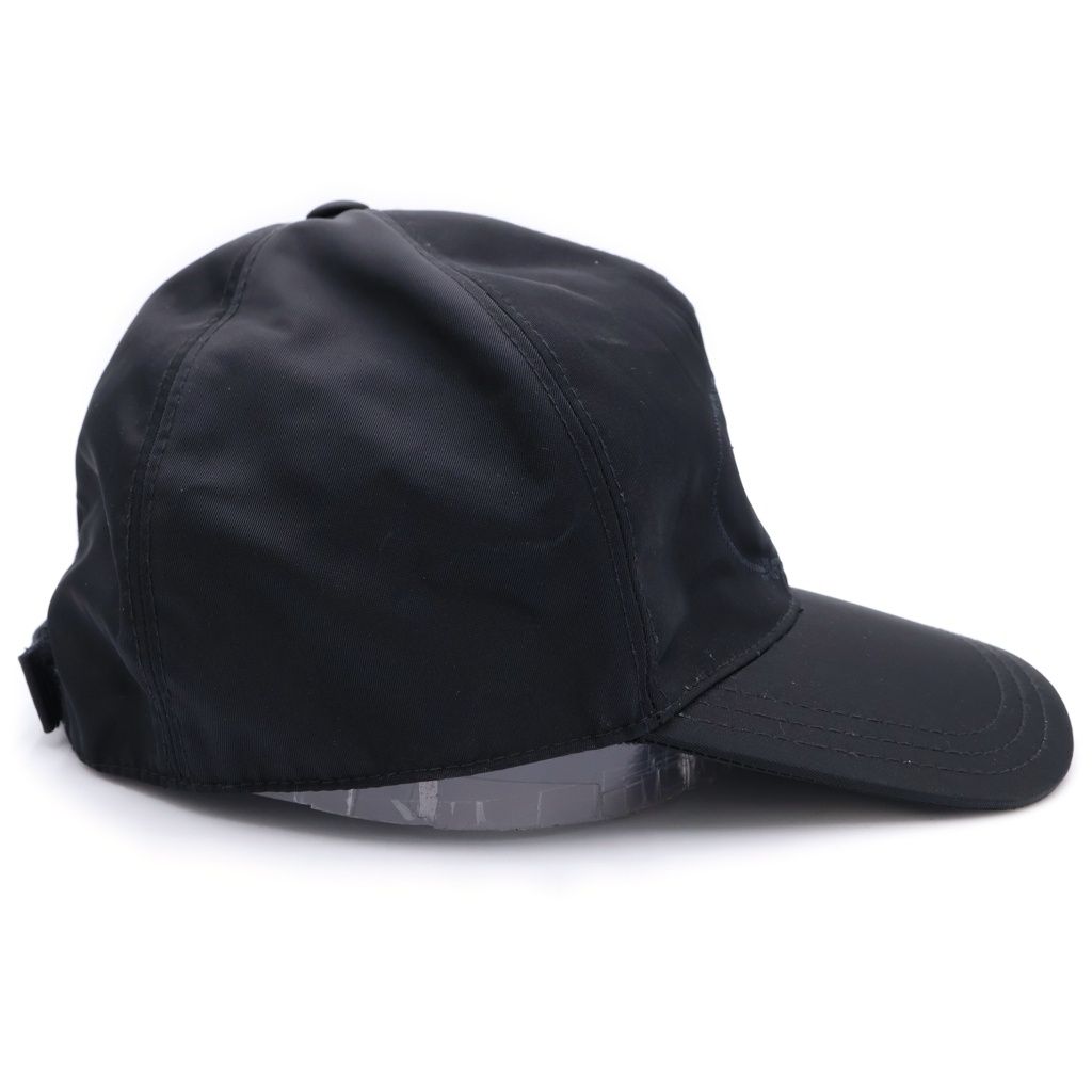 Prada Re-Nylon Logo Embroidery Baseball Cap Hat Black — view 3