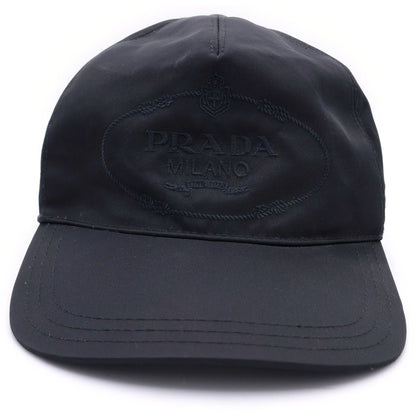 Prada Re-Nylon Logo Embroidery Baseball Cap Hat Black — view 4