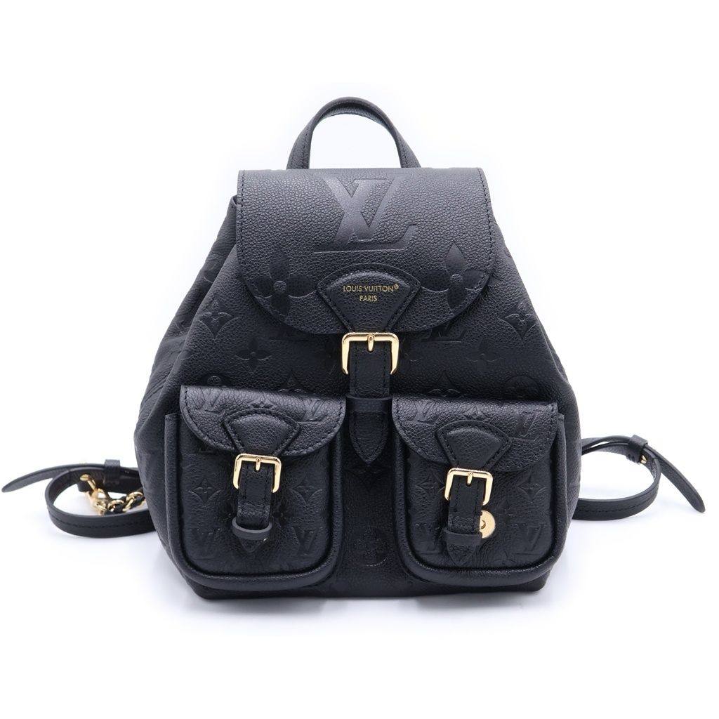 Louis Vuitton Monogram Empreinte Backup Backpack Black Leather Gold