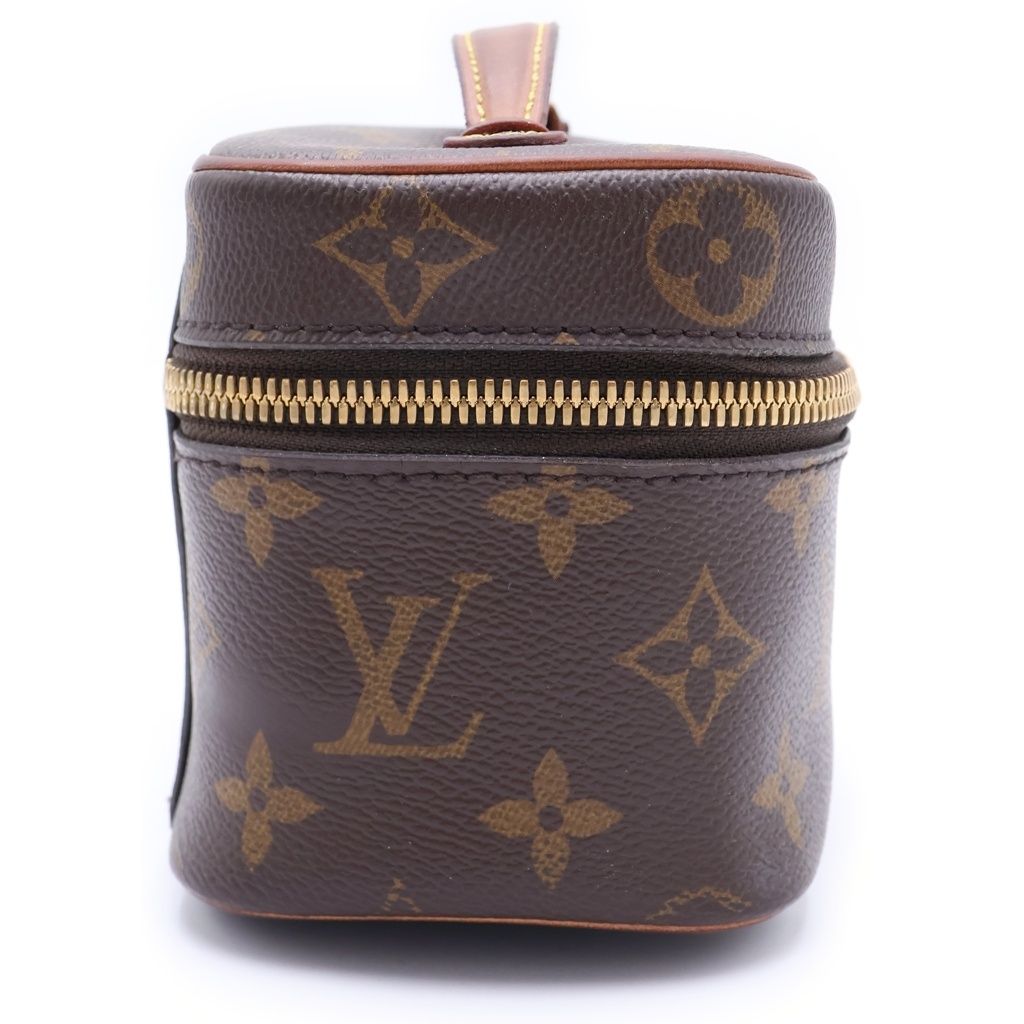 Louis Vuitton Monogram Nice Nano Case Pouch Brown Leather Gold — view 3