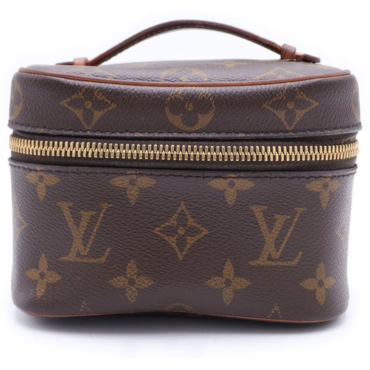 Louis Vuitton Monogram Nice Nano Case Pouch Brown Leather Gold