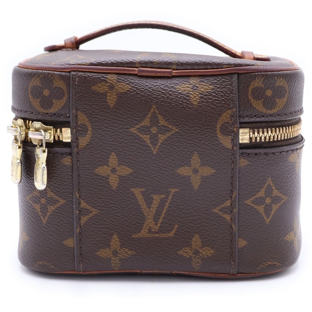 Louis Vuitton Monogram Nice Nano Case Pouch Brown Leather Gold — view 2