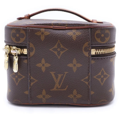 Louis Vuitton Monogram Nice Nano Case Pouch Brown Leather Gold — view 2