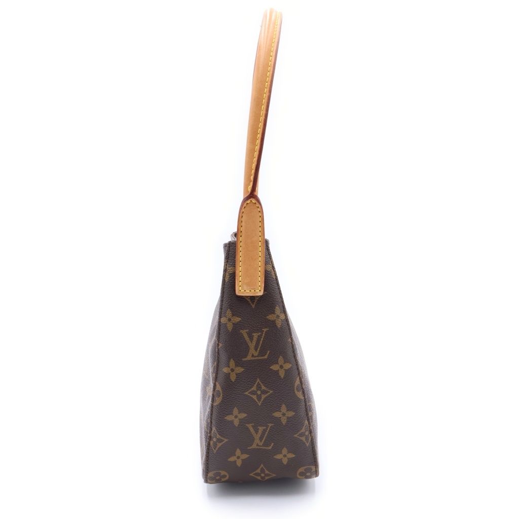 Louis Vuitton Monogram Looping MM Shoulder Bag Brown Leather Gold — view 3