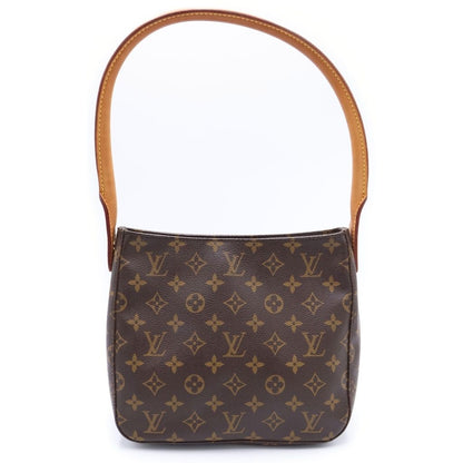 Louis Vuitton Monogram Looping MM Shoulder Bag Brown Leather Gold