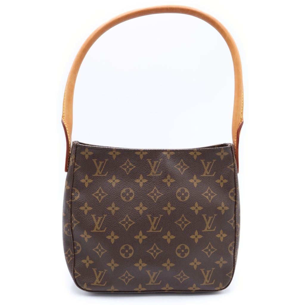 Louis Vuitton Monogram Looping MM Shoulder Bag Brown Leather Gold — view 2