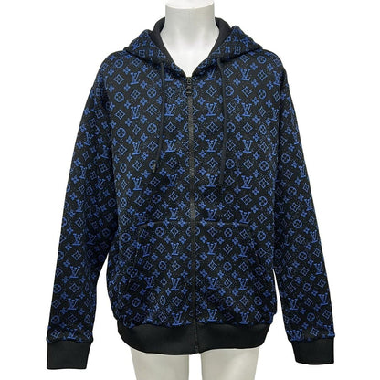 Louis Vuitton Hoodie L Monogram Zip Sle Jacquard Black Blue