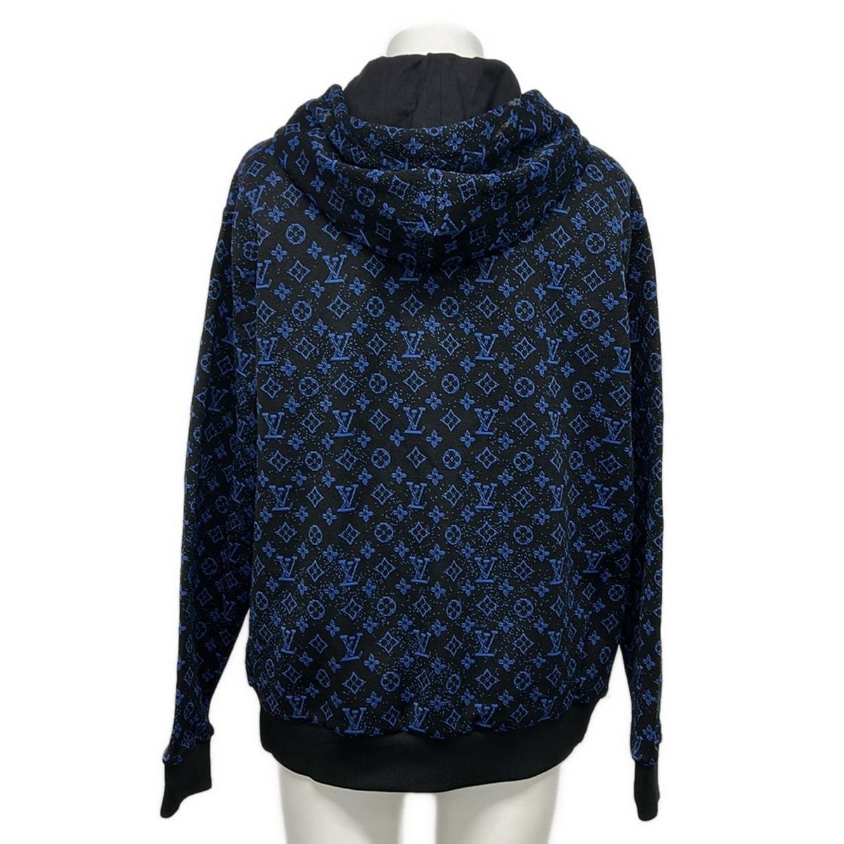Louis Vuitton Hoodie L Monogram Zip Sle Jacquard Black Blue — view 2