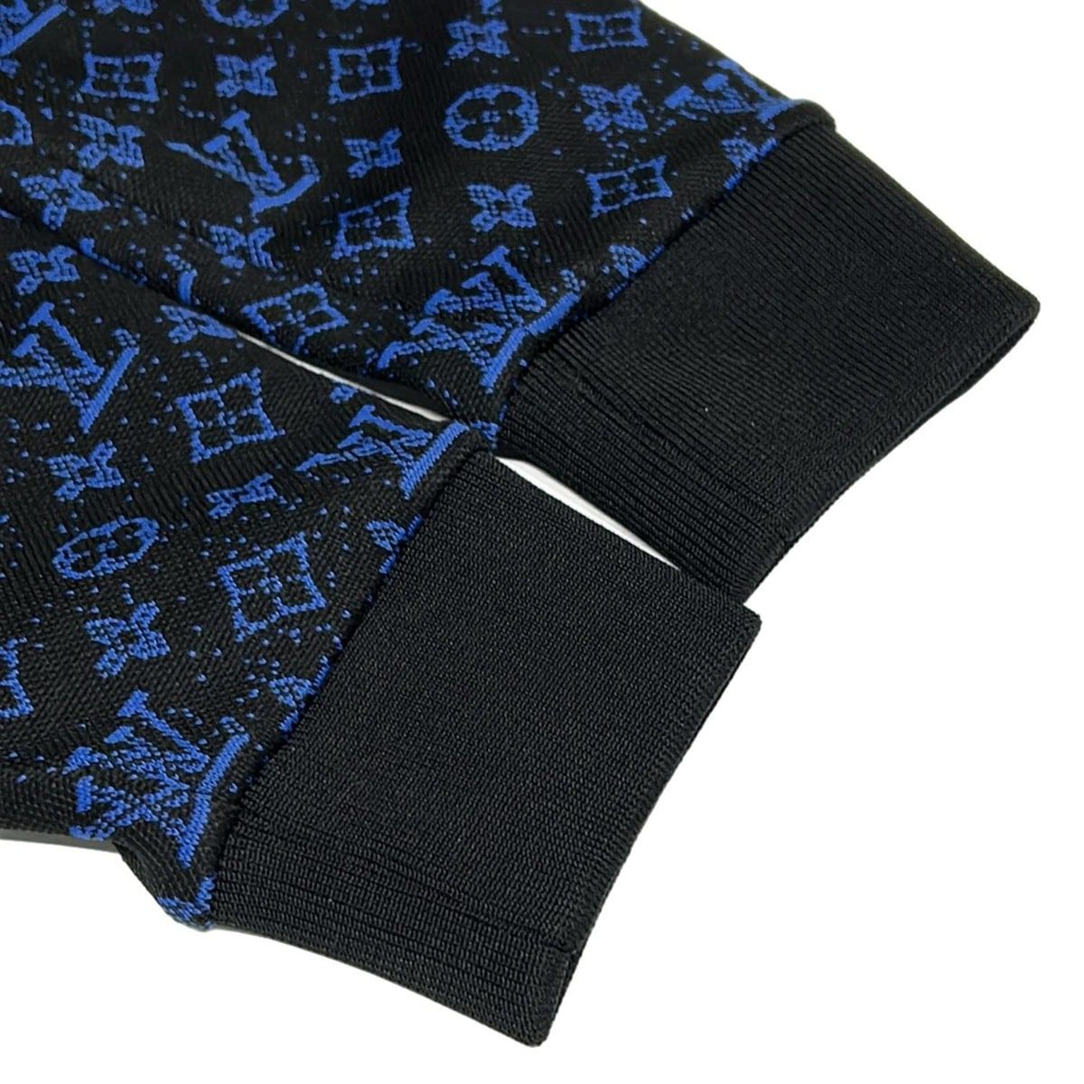 Louis Vuitton Hoodie L Monogram Zip Sle Jacquard Black Blue — view 6