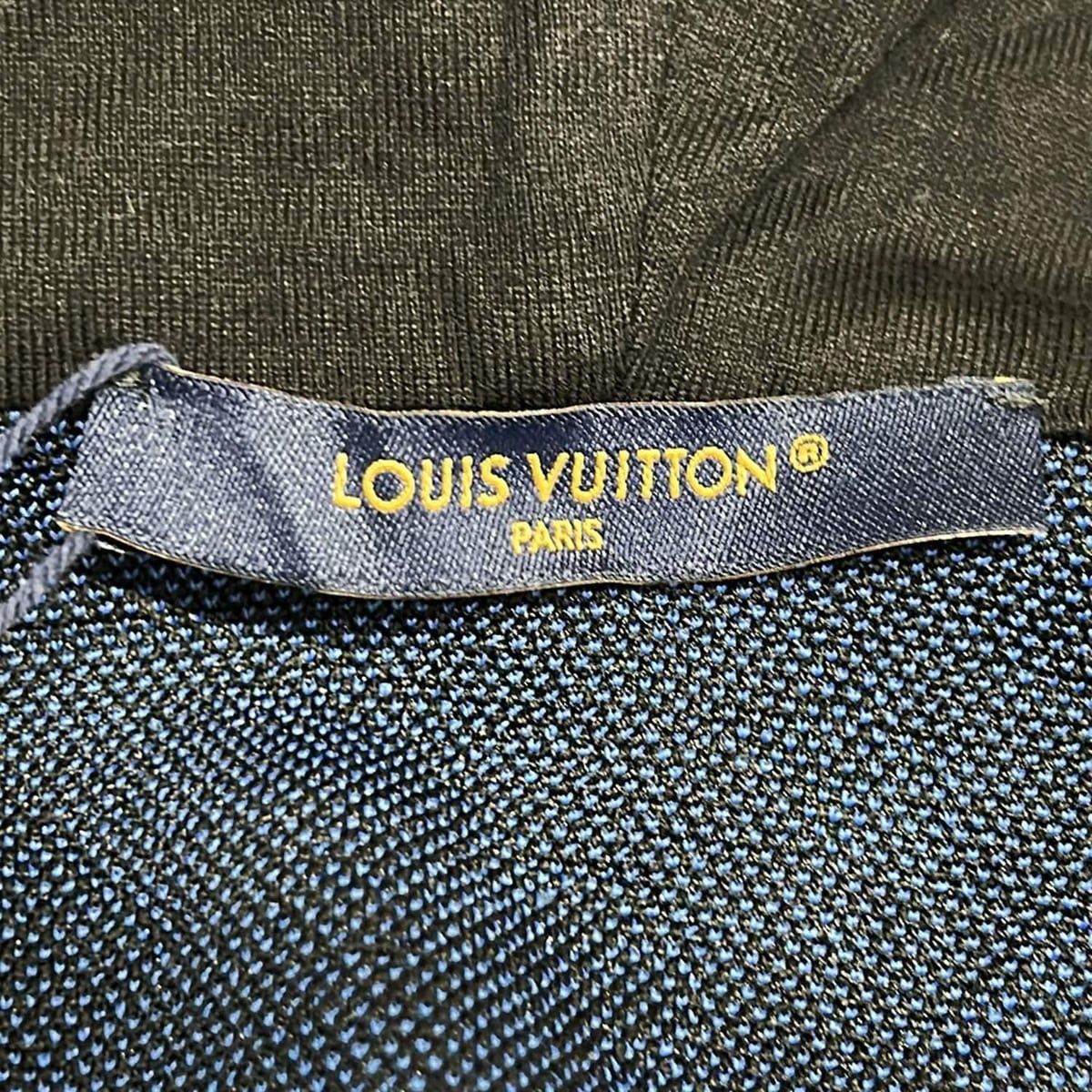 Louis Vuitton Hoodie L Monogram Zip Sle Jacquard Black Blue — view 3