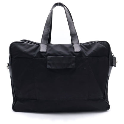 Prada Re-Nylon Saffiano Leather Triangle Logo Boston Bag Black — view 2