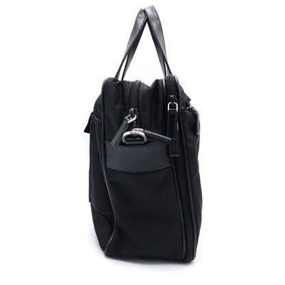 Prada Re-Nylon Saffiano Leather Triangle Logo Boston Bag Black — view 3