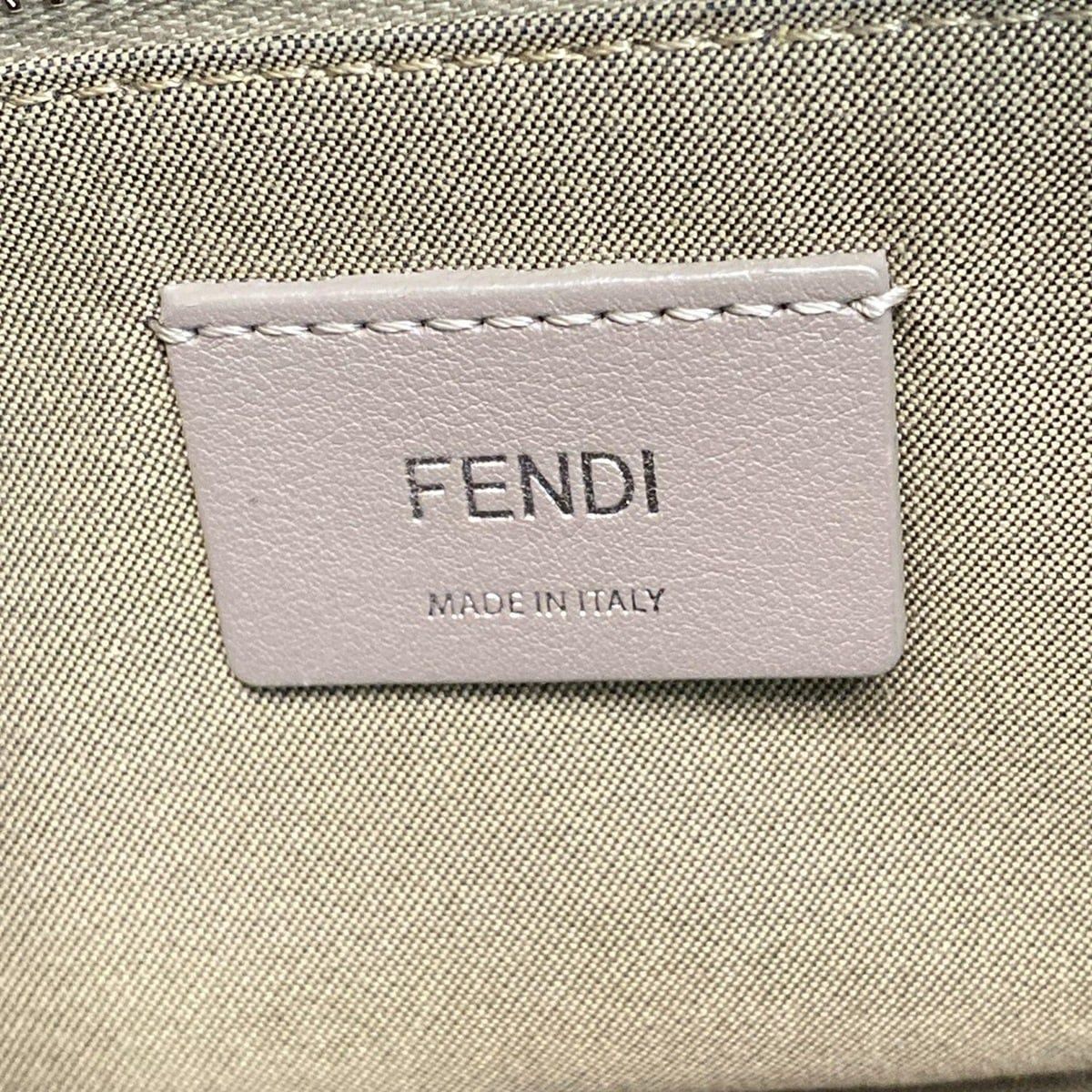 Fendi Handbag Visible Gray Beige Leather — view 9