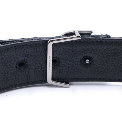Dior Oblique Leather Belt Black 90 36 Gunmetal — view 6