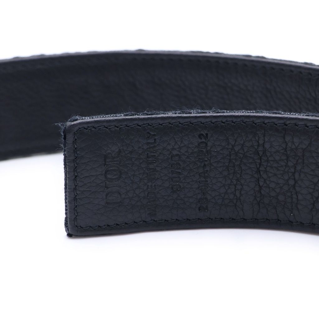 Dior Oblique Leather Belt Black 90 36 Gunmetal — view 5