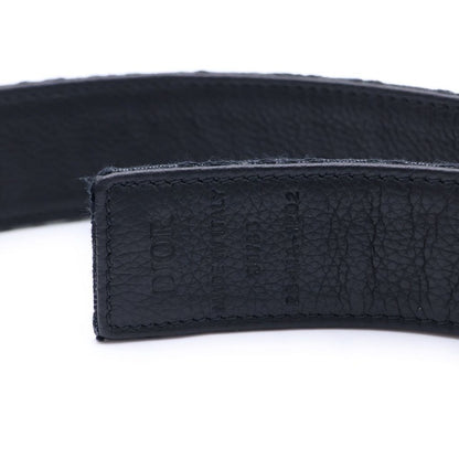 Dior Oblique Leather Belt Black 90 36 Gunmetal — view 5