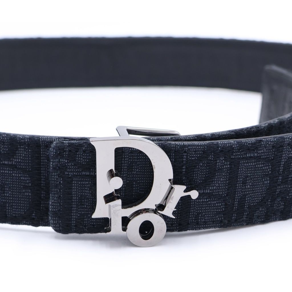 Dior Oblique Leather Belt Black 90 36 Gunmetal — view 4