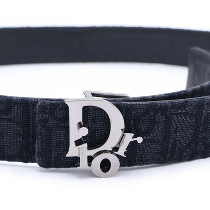 Dior Oblique Leather Belt Black 90 36 Gunmetal — view 4