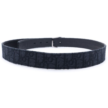 Dior Oblique Leather Belt Black 90 36 Gunmetal — view 2