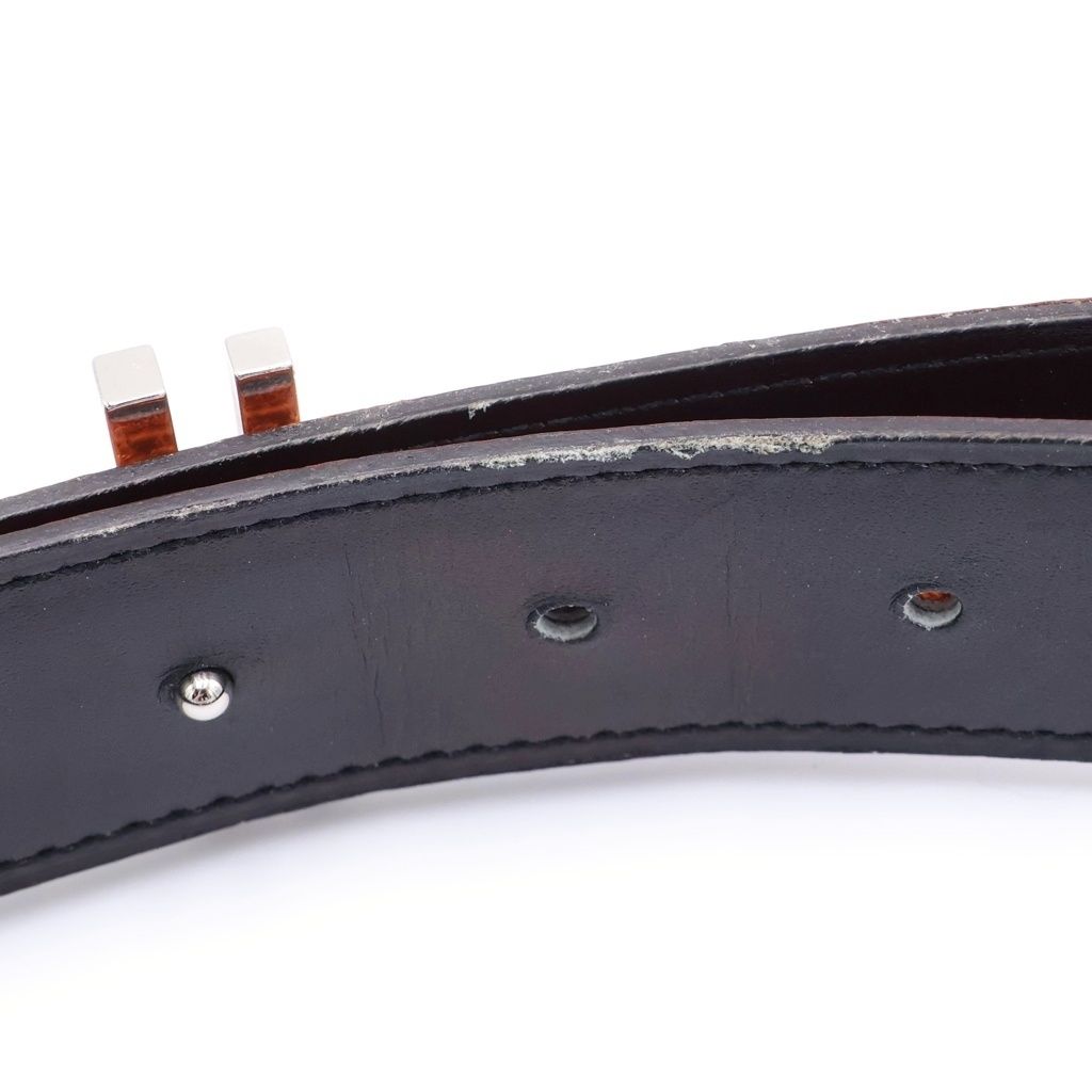 Hermes O Carre Leather Belt Silver — view 6