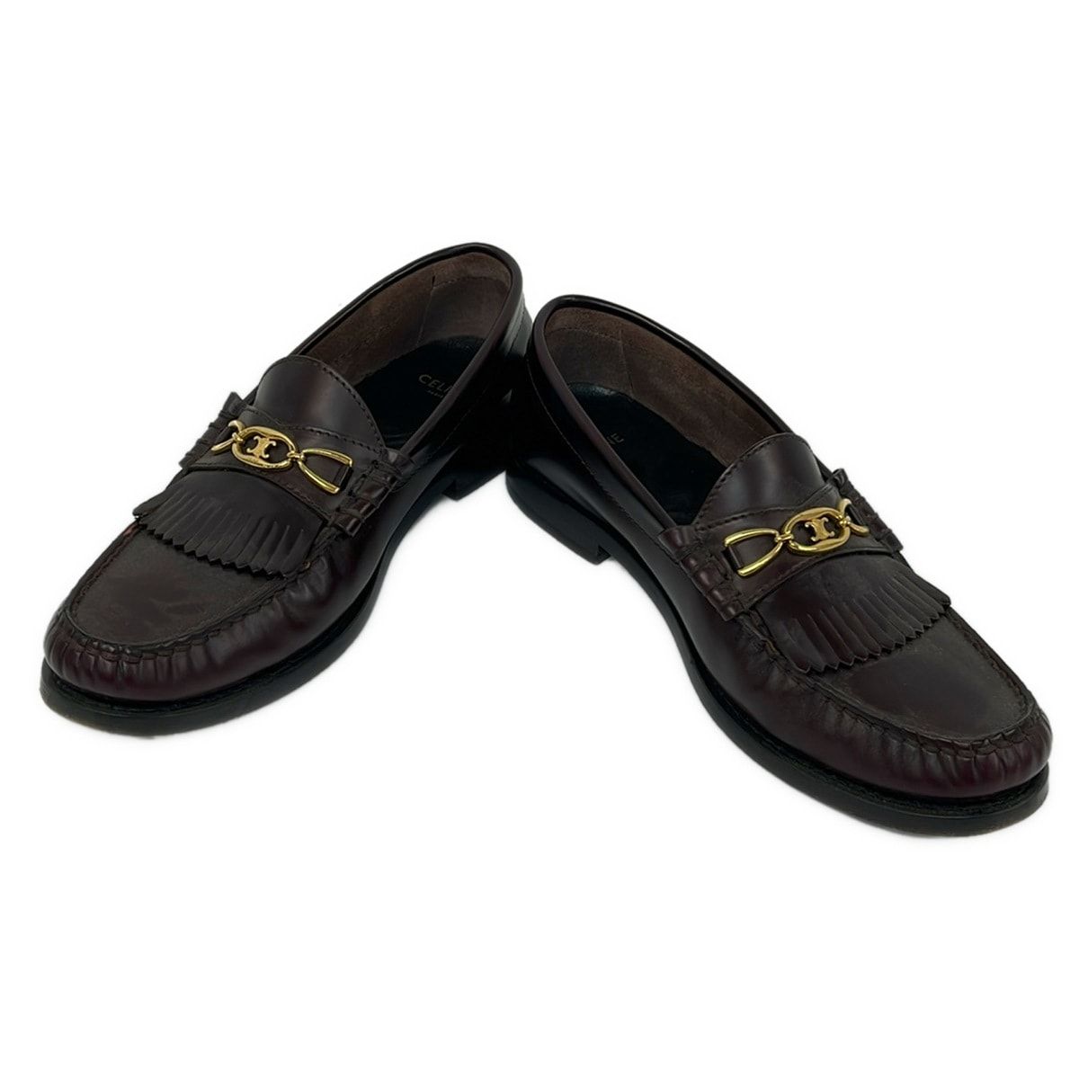 Celine Loafers 36.5 Dark Brown Trio Chain Margarette Leather — view 2