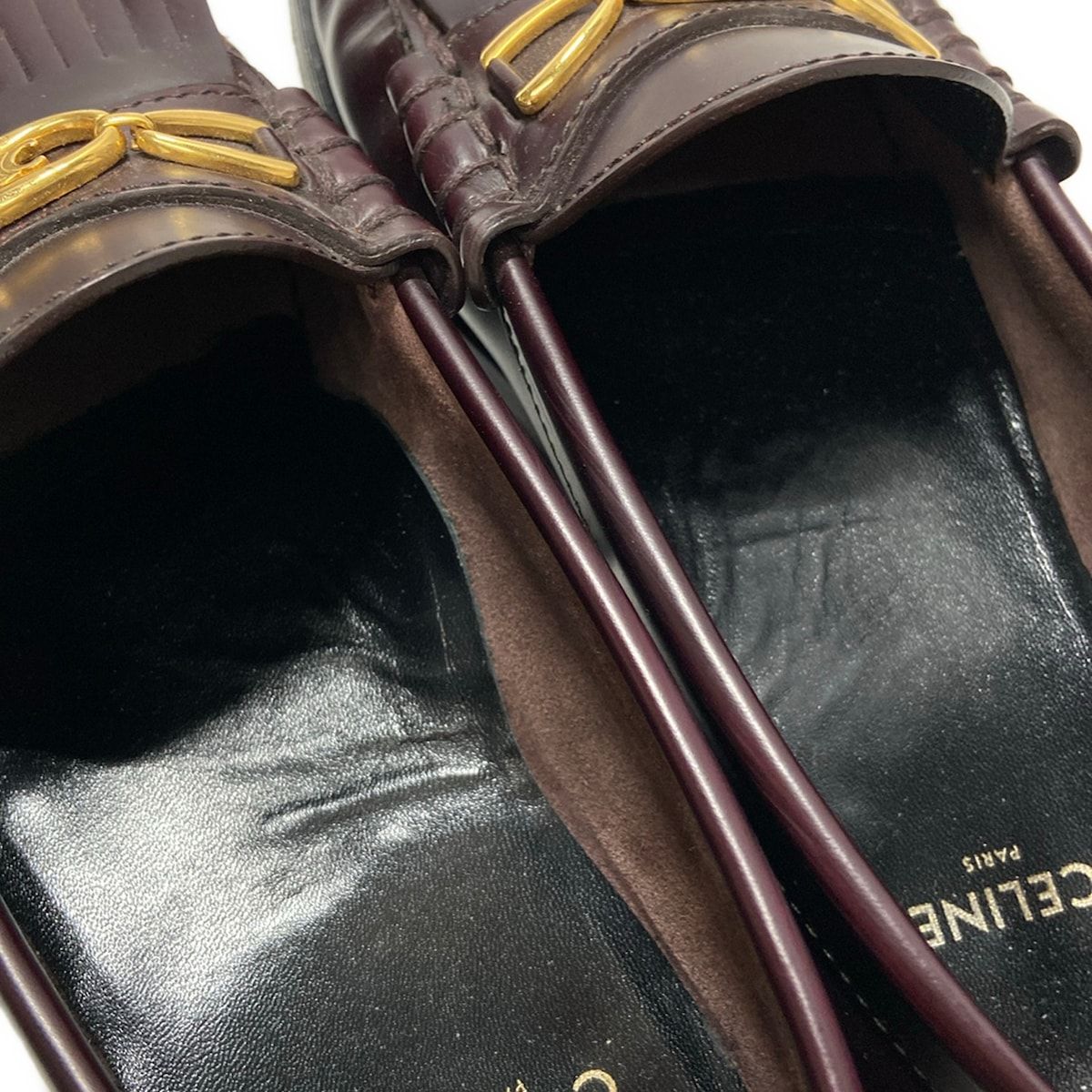 Celine Loafers 36.5 Dark Brown Trio Chain Margarette Leather — view 8