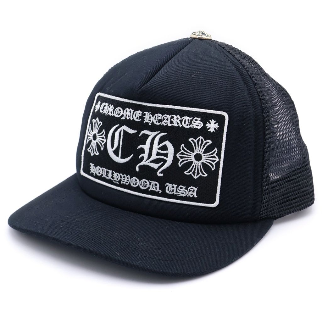 Chrome Hearts Trucker Cap CH Patch Mesh Truck Khaki Cap Hat Black