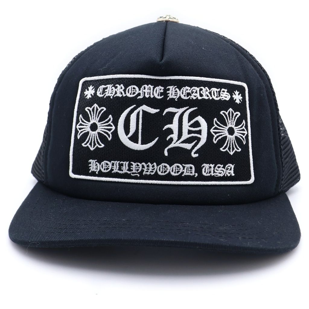 Chrome Hearts Trucker Cap CH Patch Mesh Truck Khaki Cap Hat Black — view 4