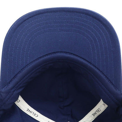 Celine Trio Embroidered Gabardine Baseball Cap Hat Navy — view 5