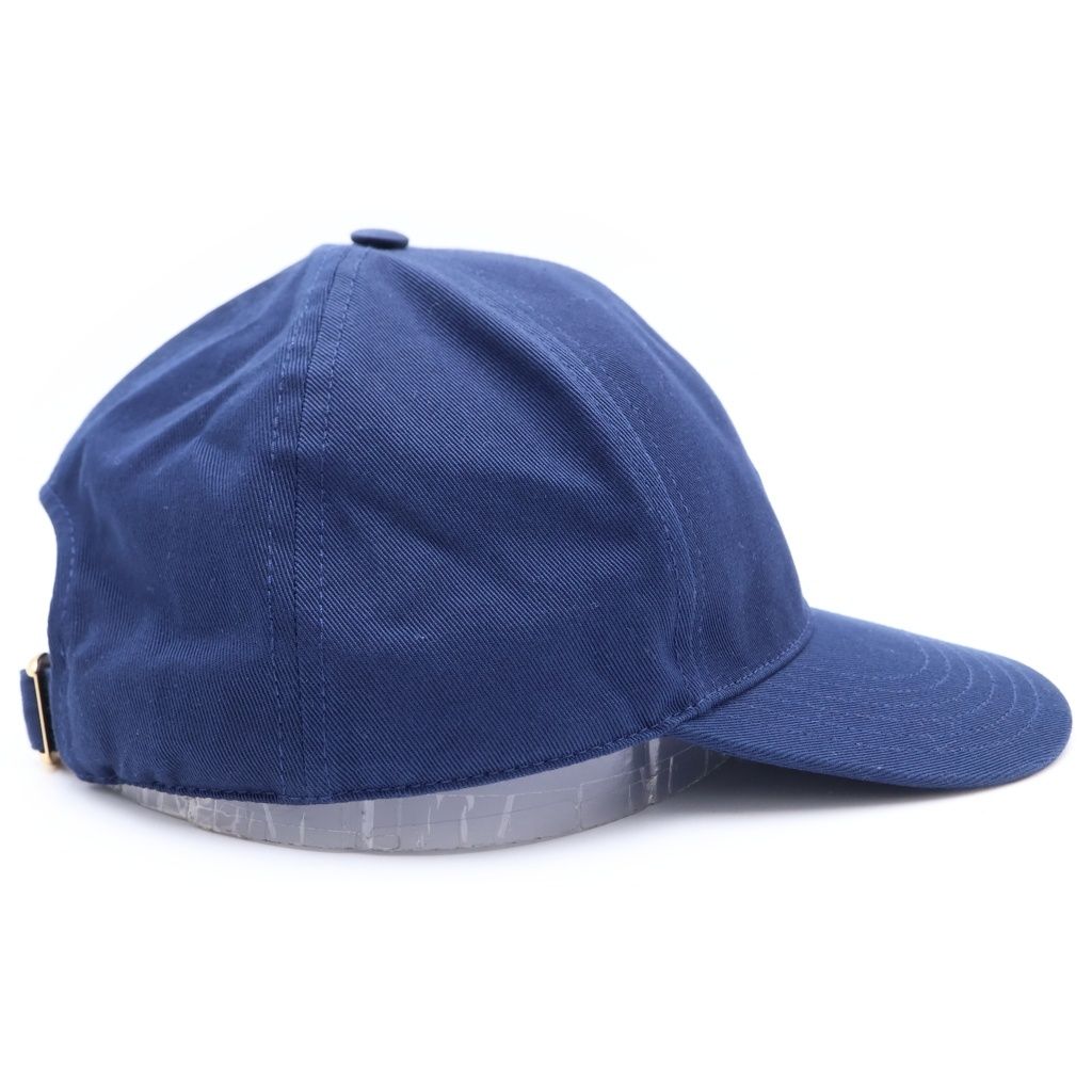 Celine Trio Embroidered Gabardine Baseball Cap Hat Navy — view 3