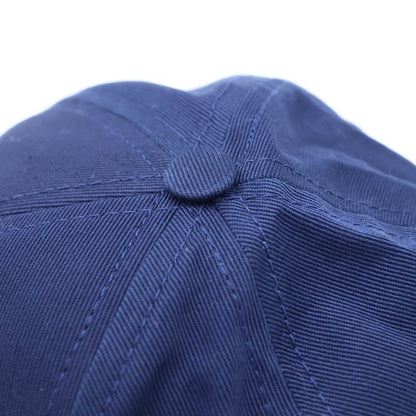 Celine Trio Embroidered Gabardine Baseball Cap Hat Navy — view 6
