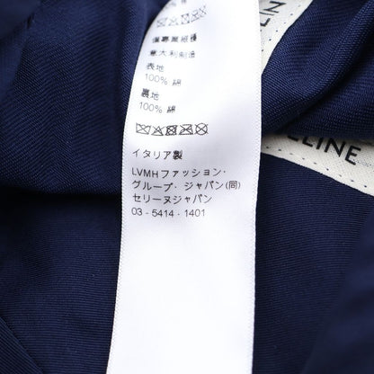 Celine Trio Embroidered Gabardine Baseball Cap Hat Navy — view 8