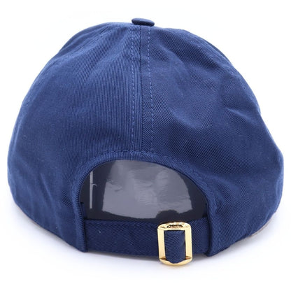 Celine Trio Embroidered Gabardine Baseball Cap Hat Navy — view 2