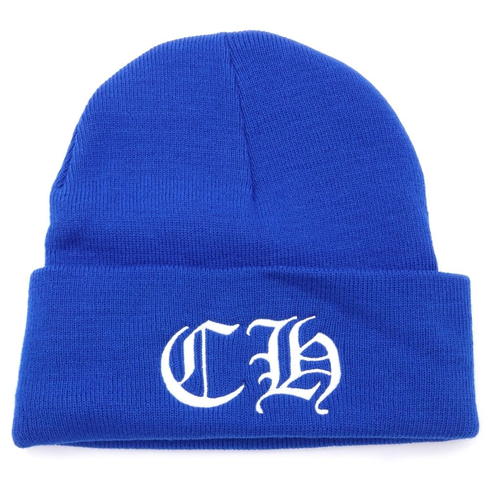 Chrome Hearts Watch Cap CH Logo Embroidery Beanie Knit Cap Hat Blue