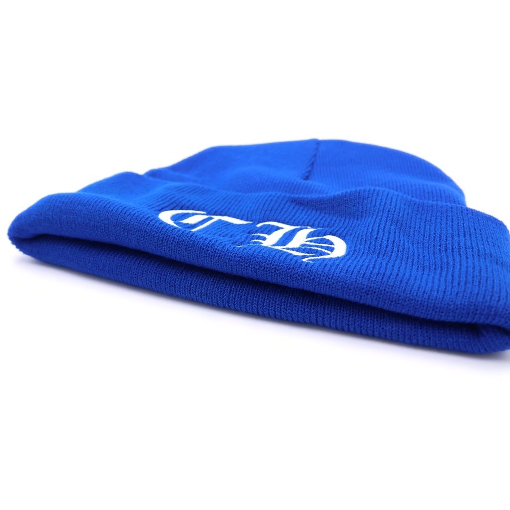 Chrome Hearts Watch Cap CH Logo Embroidery Beanie Knit Cap Hat Blue — view 5