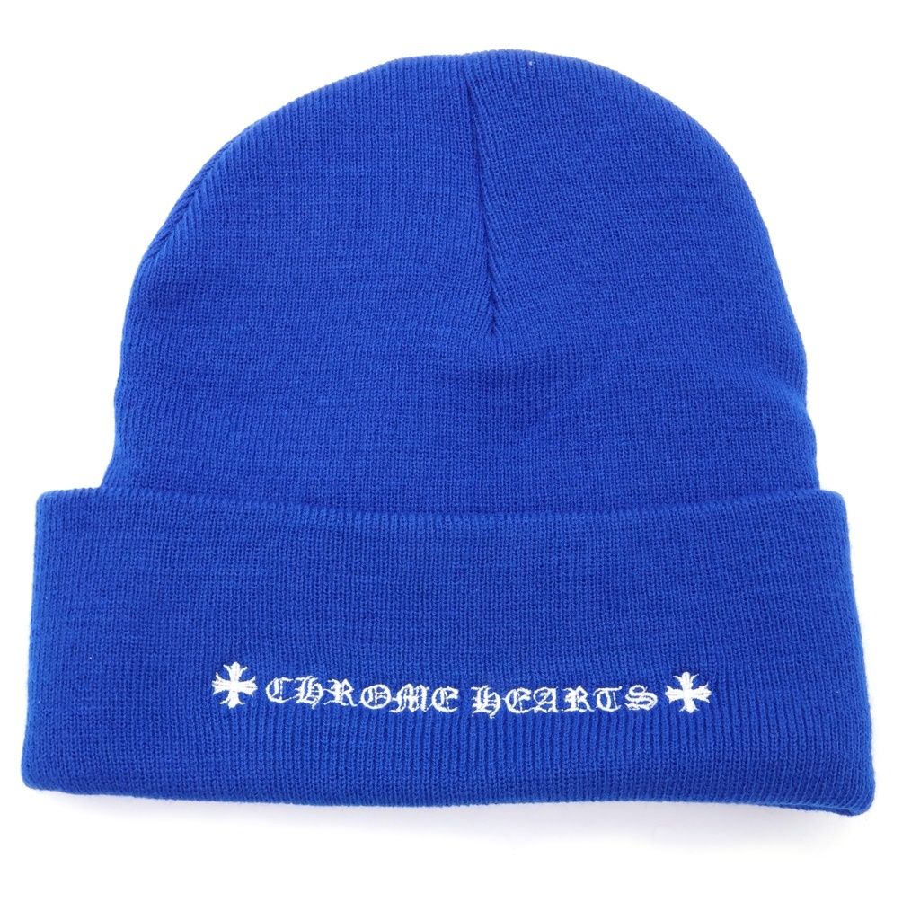 Chrome Hearts Watch Cap CH Logo Embroidery Beanie Knit Cap Hat Blue — view 2