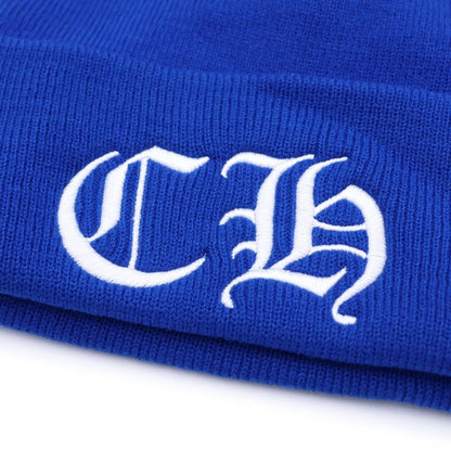 Chrome Hearts Watch Cap CH Logo Embroidery Beanie Knit Cap Hat Blue — view 7