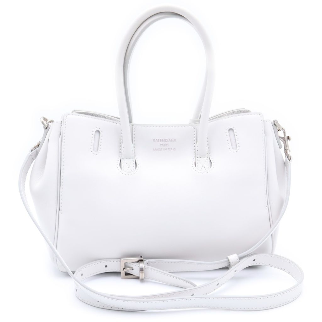 Balenciaga Bel Air Carryall Bag Mini Smooth Leather White — view 2