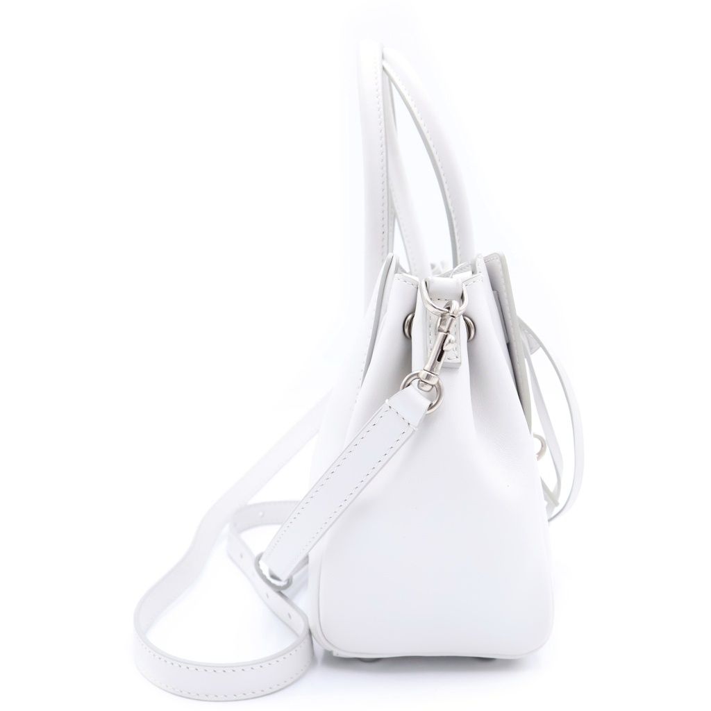 Balenciaga Bel Air Carryall Bag Mini Smooth Leather White — view 3