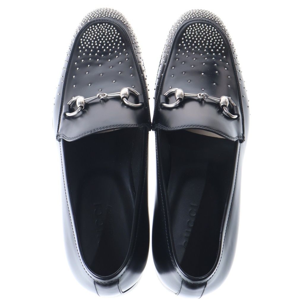 Gucci Studded Horsebit Leather Low Cut Shoes Loafers Black — view 4