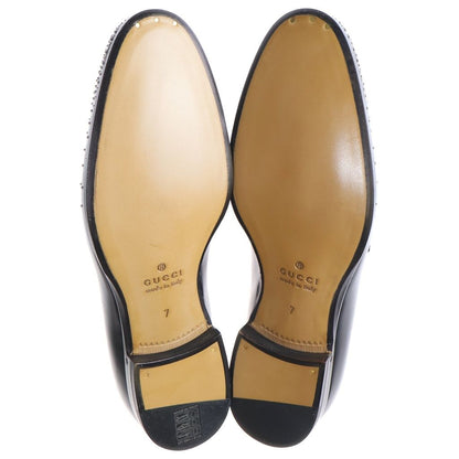 Gucci Studded Horsebit Leather Low Cut Shoes Loafers Black — view 5