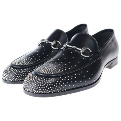 Gucci Studded Horsebit Leather Low Cut Shoes Loafers Black — view 2