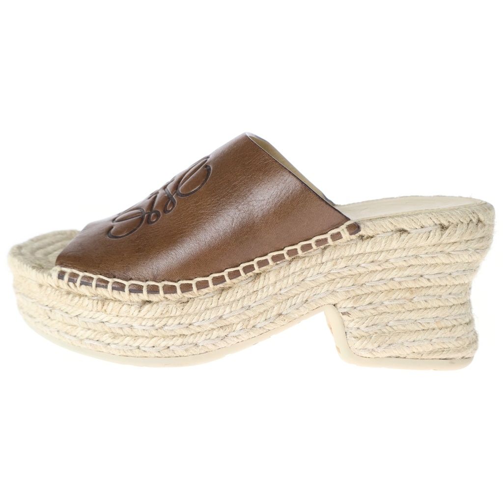Loewe Petals Anagram Logo Espadrilles Platform Sandals Shoes Brown
