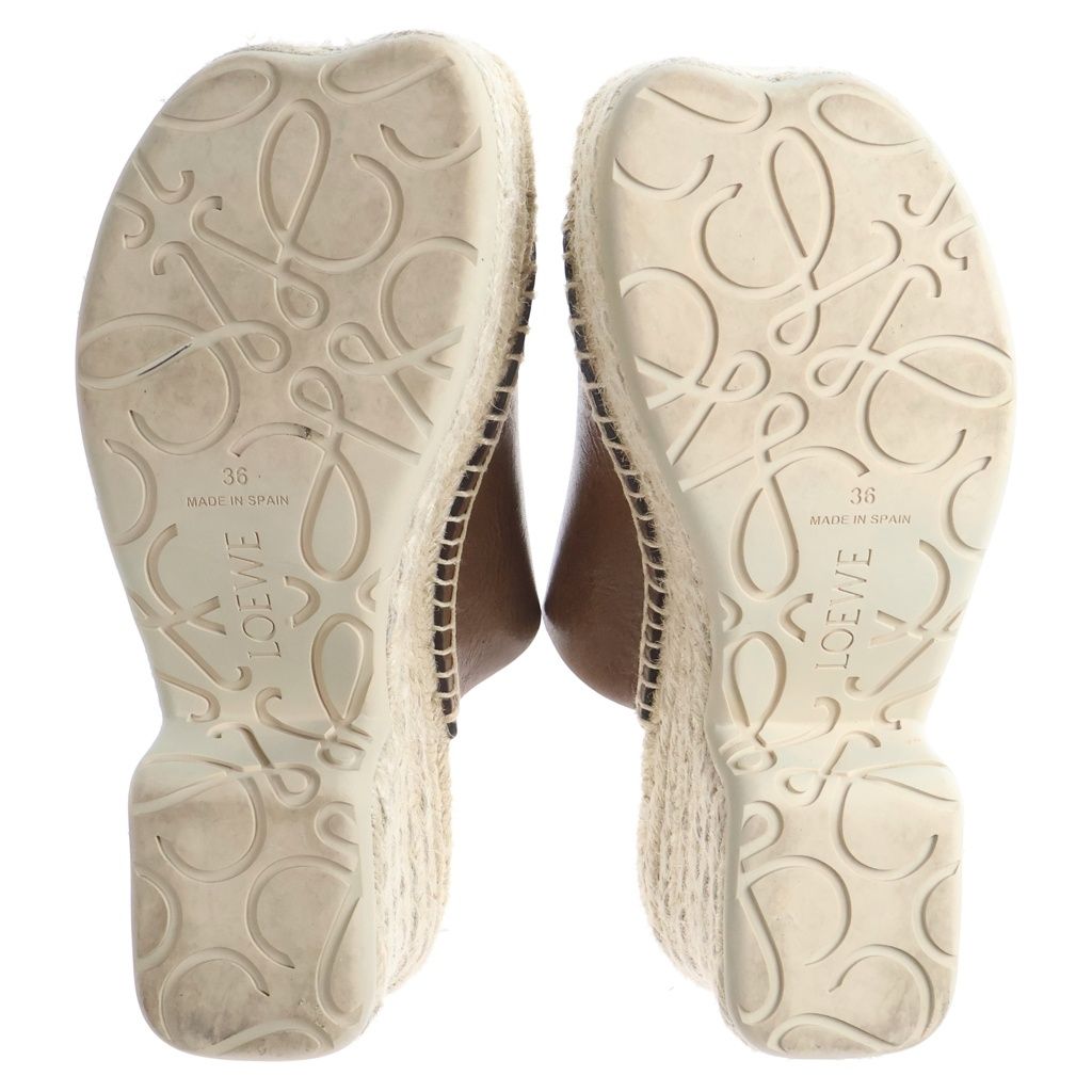 Loewe Petals Anagram Logo Espadrilles Platform Sandals Shoes Brown — view 5