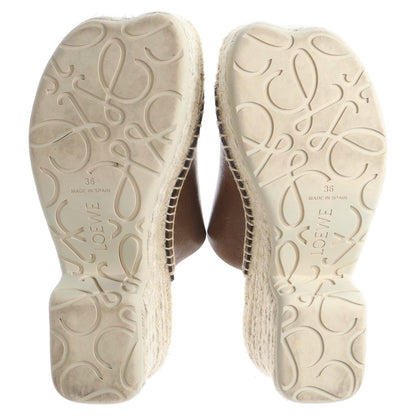 Loewe Petals Anagram Logo Espadrilles Platform Sandals Shoes Brown — view 5