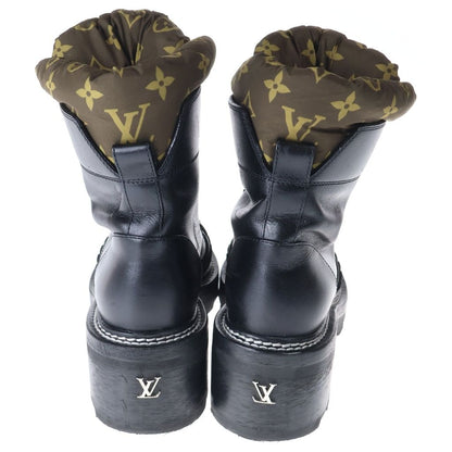 Louis Vuitton LV Bob Line Monogram Leather Lace Up Ankle Short Boots Black — view 3