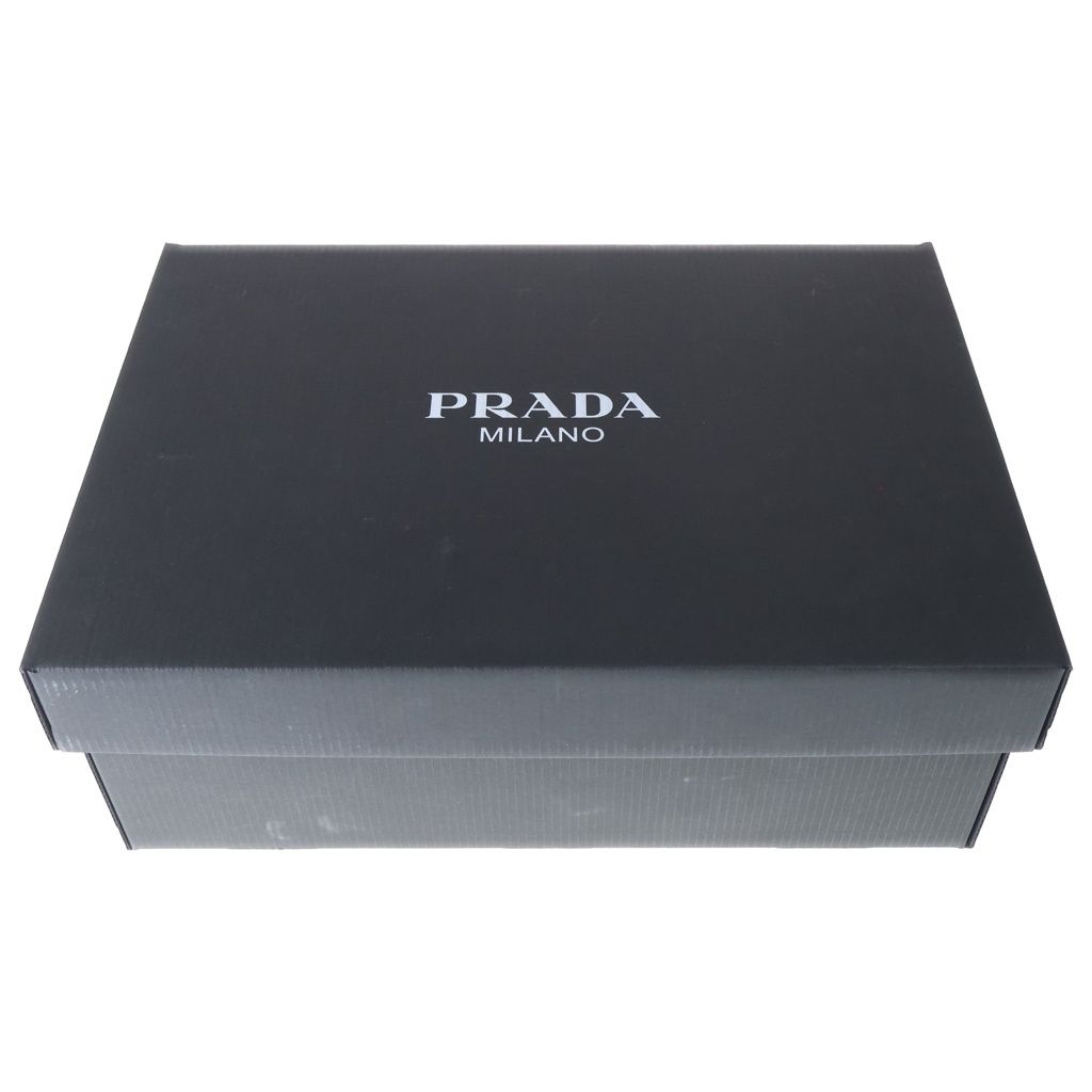 Prada Triangle Logo Leather Sneakers Black — view 6